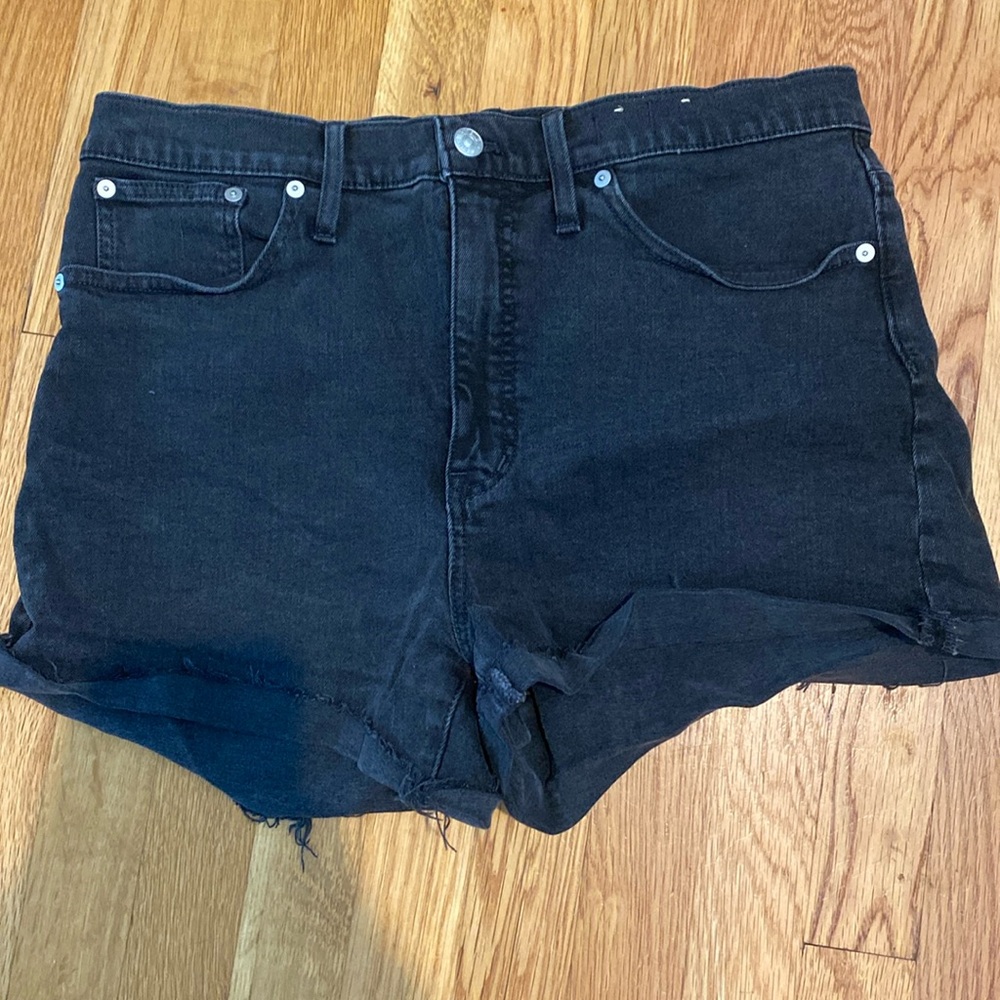 Madewell Black High Rise Jean Shorts